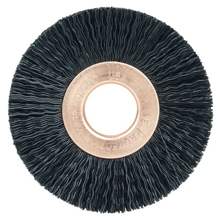 WEILER 2" Dia Nylon Wheel Brush, .014" Crimped Black Nylon Fill, 1/2" 17233